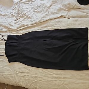 Black Zara Dress. Thigh high side slit. NWOT. US Medium. Spaghetti straps.